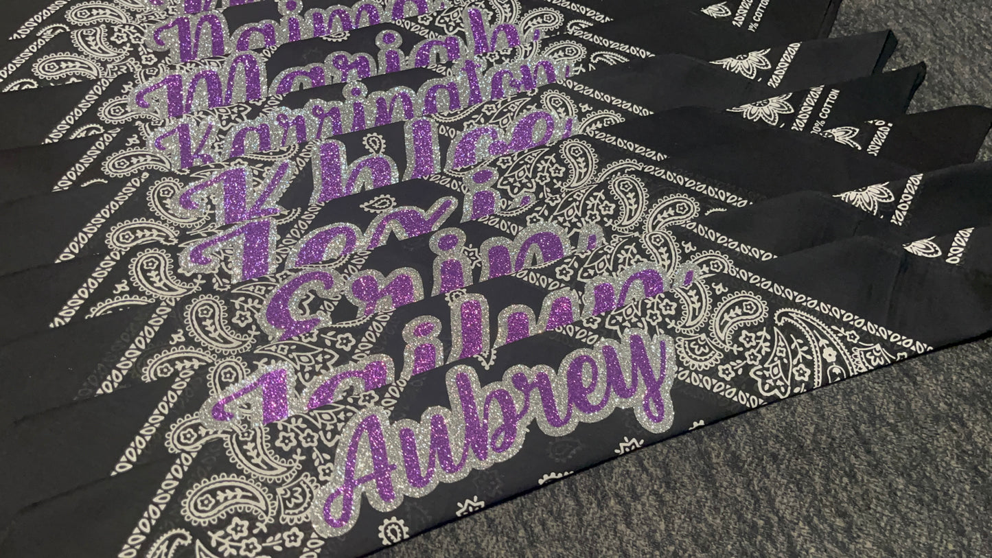 Custom Cheer Name Bandanas